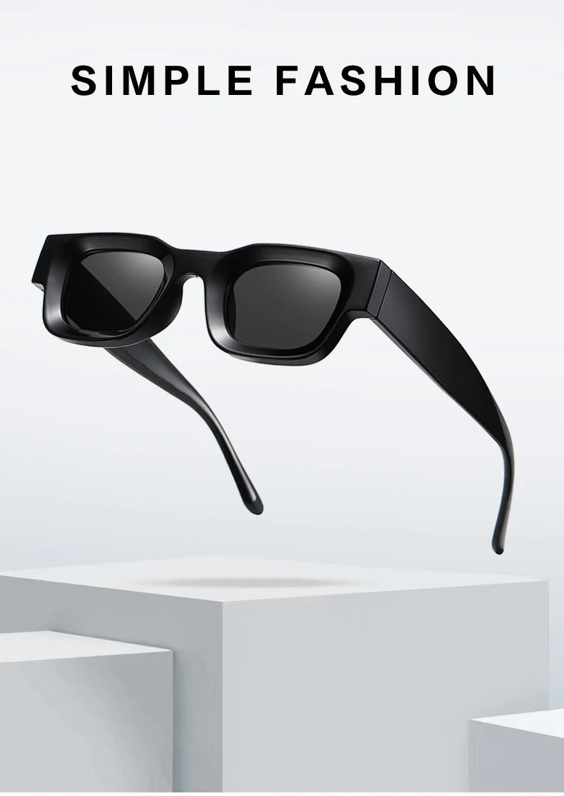 SO&EI Ins Popular Fashion Small Square Polarized Sunglasses Women Retro Punk Shades UV400 Men Trending Sun Glasses