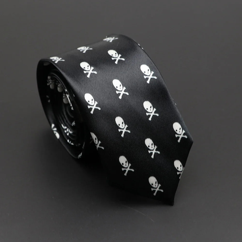 Classic Musical Notes Printed Tie Silky Narrow Neckties Slim Smooth Piano Guitar Necktie Simple Elegant Trendy Unisex Ties Gift