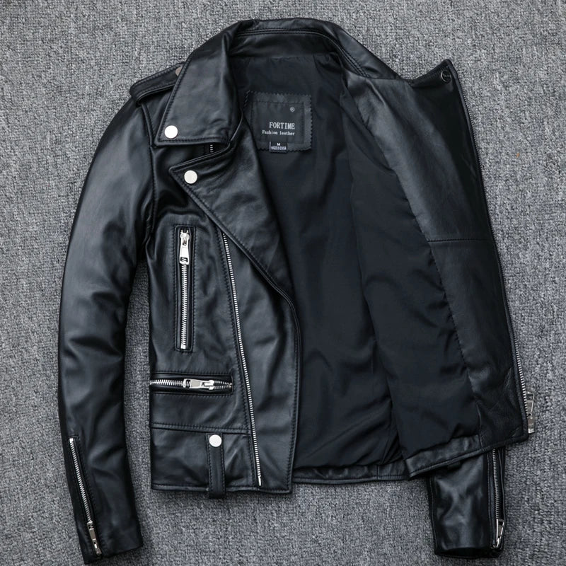 CC Shop Best,Sales.Popular woman slim fit genuine leather jacket.fashion motor rider sheepskin coat.soft leather cloth.패션