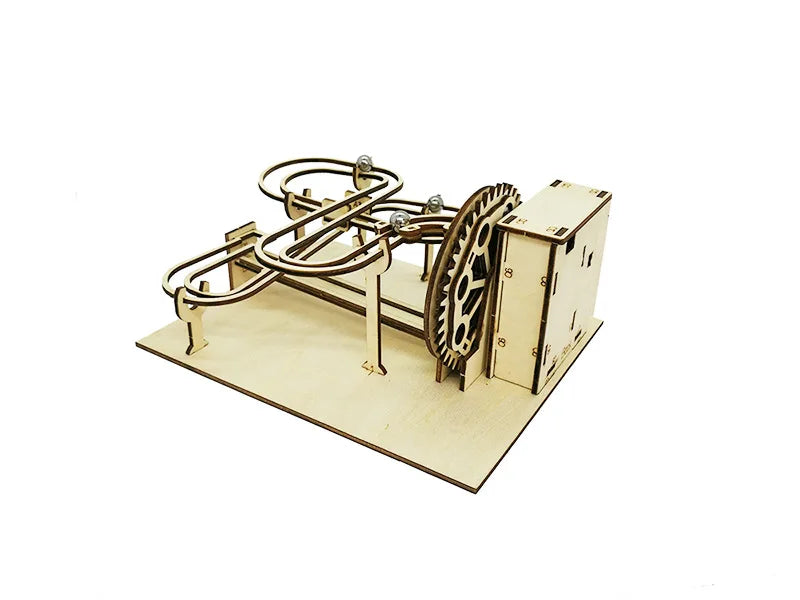 Wooden Marble Run Model Kit 3D Mechanical Puzzles Educational Physical Toy Track For Kids Adults Teaching Fun