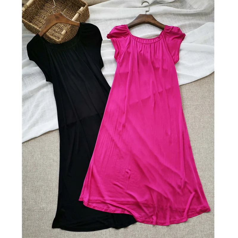 50% Pure Silk Nighties for Women Sleeping Dress Long Nightgown Nighty for Ladies Loose Plus Size Home Wear Summer