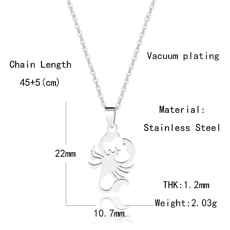 Necklace Woman Scorpion Necklaces Women Chain Ladies Steel Pendant Jewelry Trendy Korean Alloy Gothic Halskette