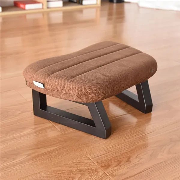 Meditation Bench and Cushion Set with Removable Fabric Cover, Handcrafted Stool, Yoga and Wellness, Meditation