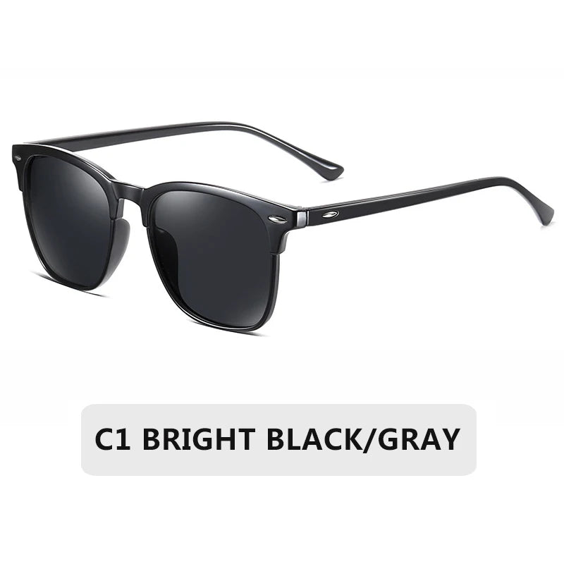 Vintage Polarized Sunglasses Men Women Brand Design Eye Sun Glasses Semi Rimless Classic  Shades Oculos De Sol UV400