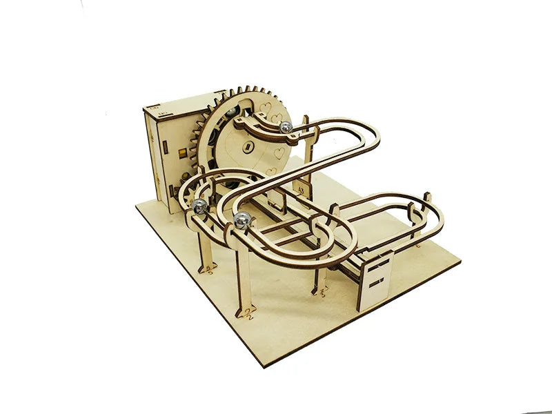 Wooden Marble Run Model Kit 3D Mechanical Puzzles Educational Physical Toy Track For Kids Adults Teaching Fun