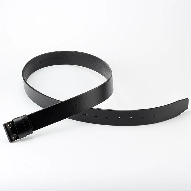 Men's Genuine Cowhide Leather Belt without Buckle DIY Belt Accessories High Quality Wild Belts