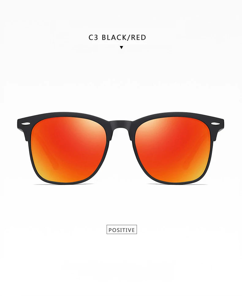 Vintage Polarized Sunglasses Men Women Brand Design Eye Sun Glasses Semi Rimless Classic  Shades Oculos De Sol UV400