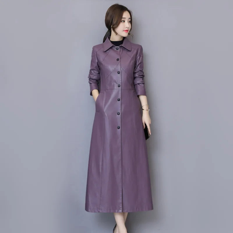 New Women Sheepskin Coat Autumn Winter 2025 Fashion Keep Warm Long Jacket Thicken Sheep Leather Coat Suede Outerwear Female