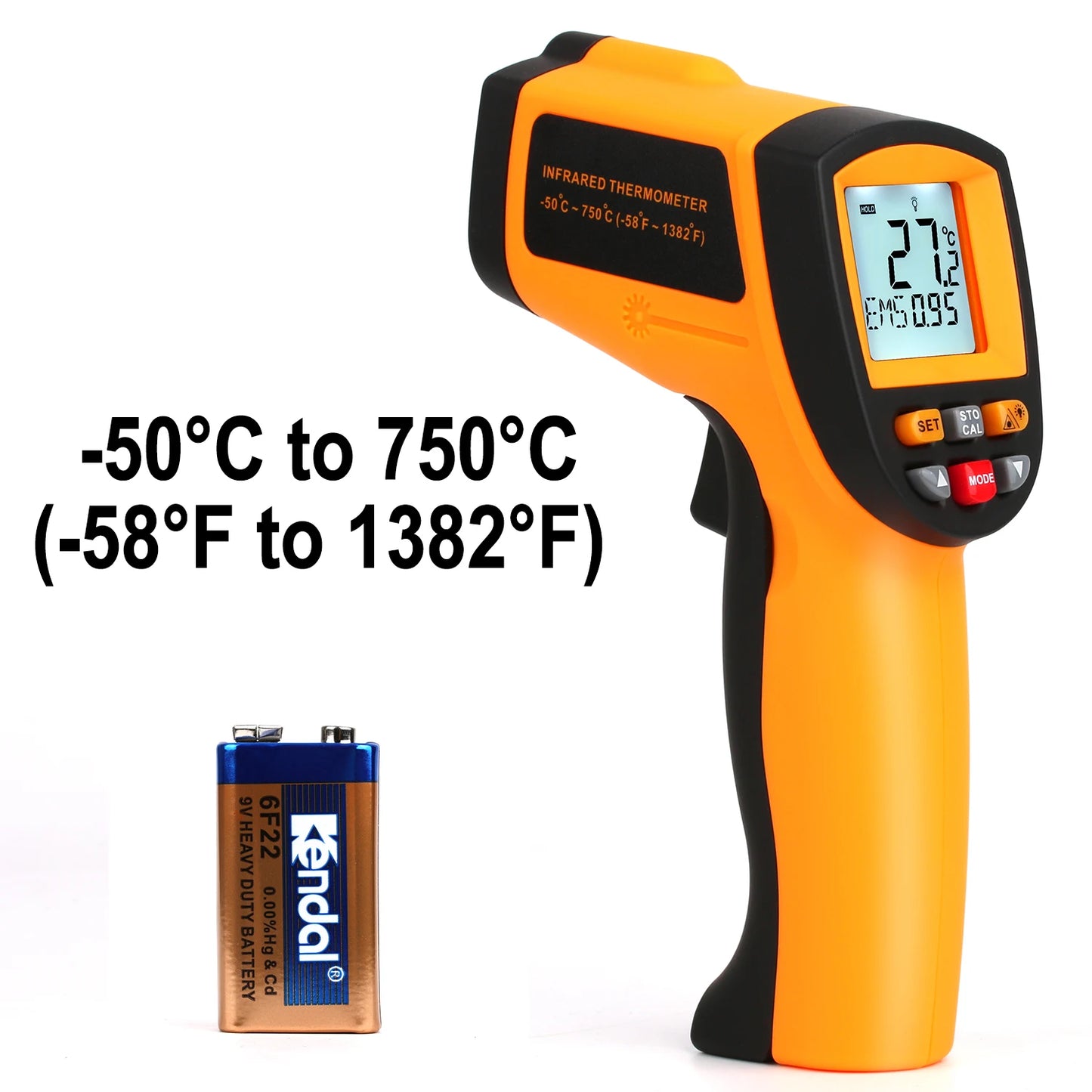RZ Infrared Thermometer Non-Contact Temperature Meter Gun Handheld Digital LCD Industrial Outdoor Laser Pyrometer IR Thermometer