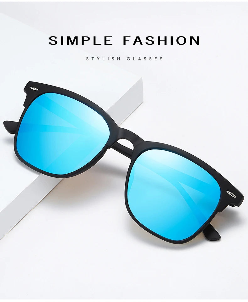 Vintage Polarized Sunglasses Men Women Brand Design Eye Sun Glasses Semi Rimless Classic  Shades Oculos De Sol UV400