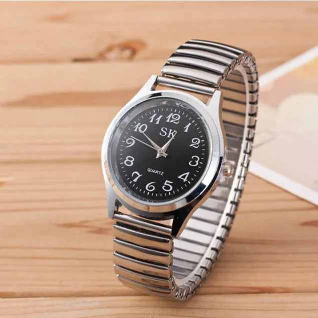 Men Women Fashion Wristwatches Couple Flexible Stretch Band Quartz Watches Man and Ladies Dress Clock Simple Casual Watches