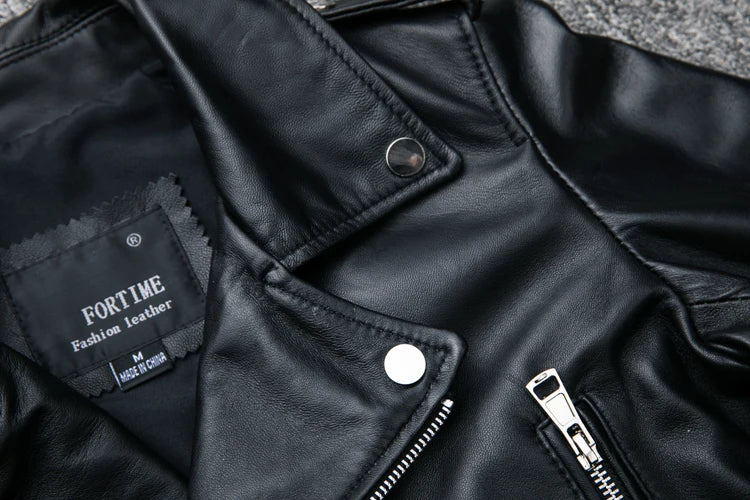 CC Shop Best,Sales.Popular woman slim fit genuine leather jacket.fashion motor rider sheepskin coat.soft leather cloth.패션