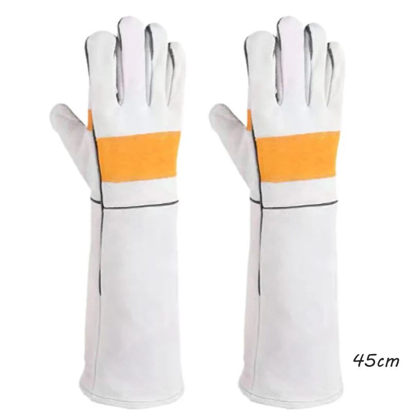 Leather Pet Gloves Anti-grasping Anti Bite Protective Cowhide Gloves Cat Dog Gardening Work Gloves Pets Training Handling Gloves