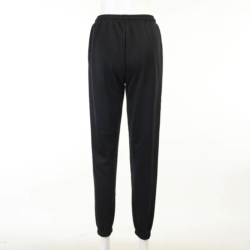 Sweatpants Women Hippie Cartoon Printed Trouser Joggers for Women Drawstring Cargo Pants Streetwear Casual Sweatpant Vamos Todos