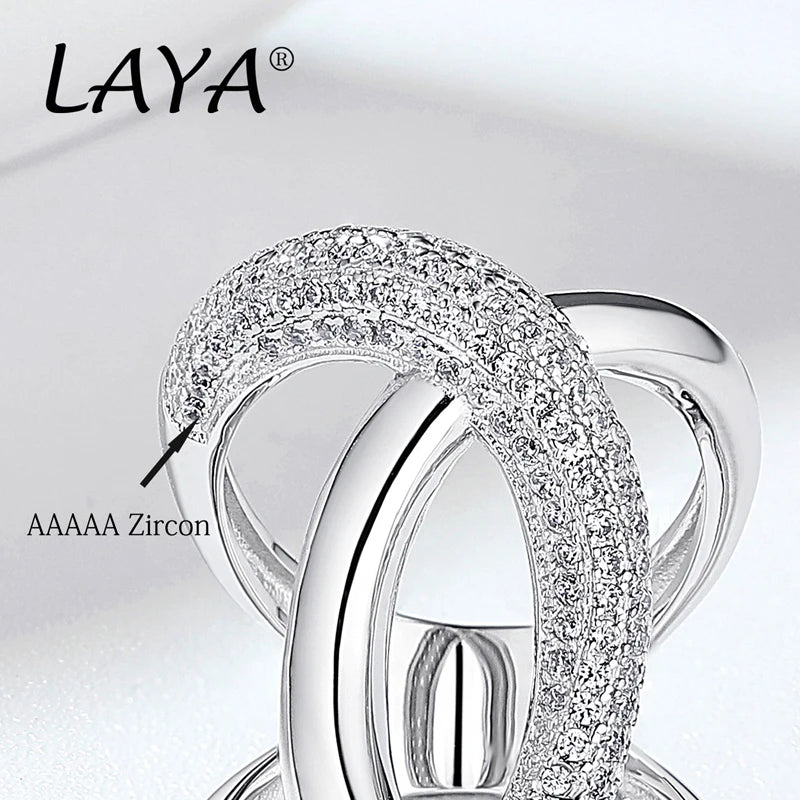 2025 925 Sterling Silver Fashion Luxury Irregular High Quality Zircon Cross Ring Gift For Men Women Party Personality Jewelry