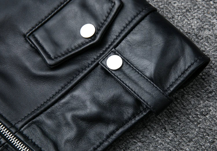 CC Shop Best,Sales.Popular woman slim fit genuine leather jacket.fashion motor rider sheepskin coat.soft leather cloth.패션