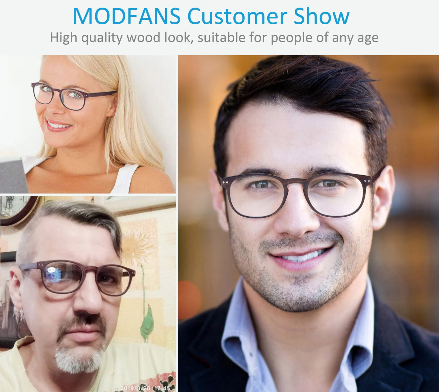 Reading Glasses for Men & Women, Wood-Looked Frame Readers Outdoor Sun Glasses Reading -  Lightweight Spring Hinge Eyegalsses
