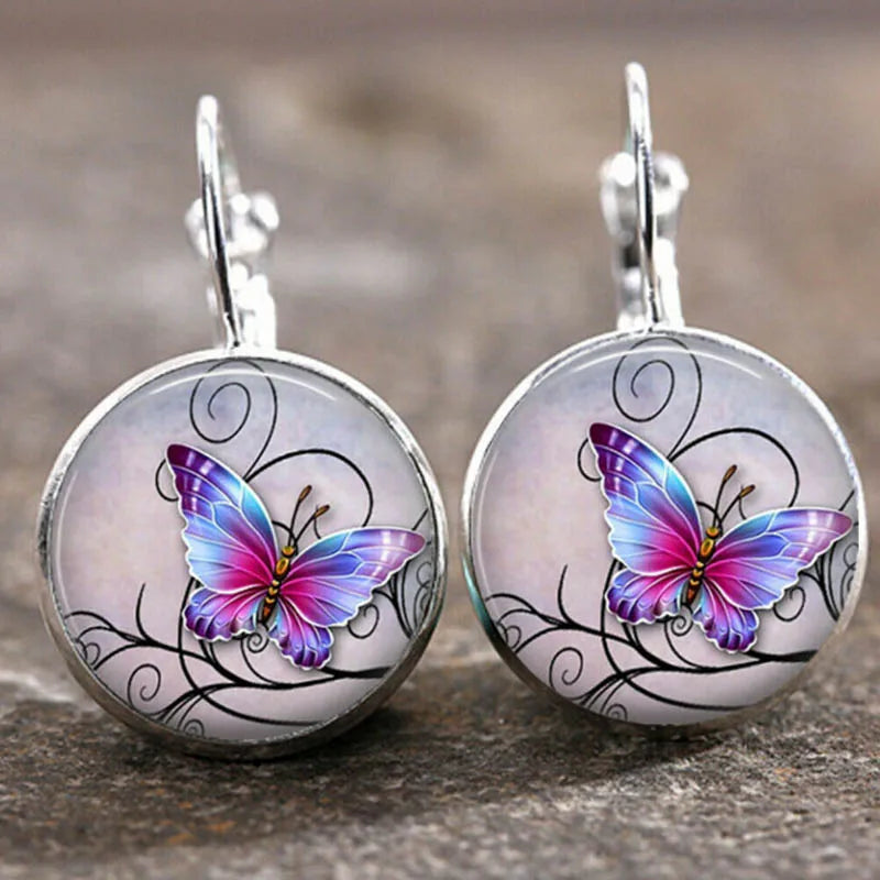 Islamic Muslim Logo Pendant Earrings Glass Convex Charm Pendant Alloy Metal Arabic Religious Jewelry