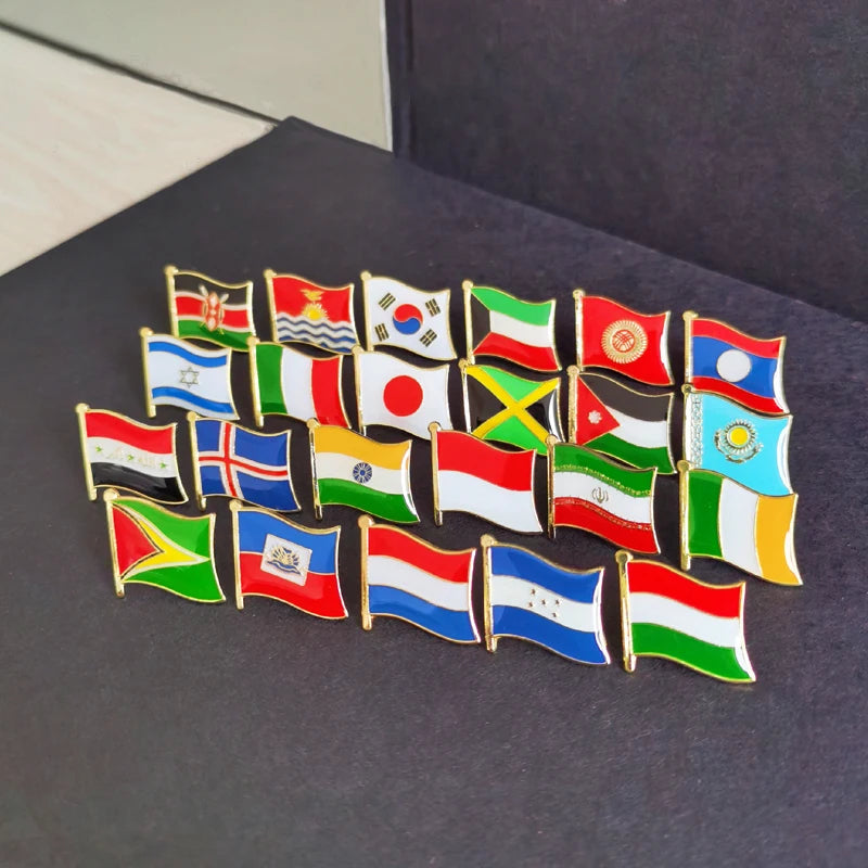 Palestine National Flag Lapel Pins Crystal Epoxy Metal Enamel Badge Paint Brooch Souvenir Suit Personality Commemorative  Gifts