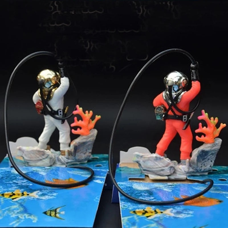 Aquarium Landscaping decoration  Fish Tank Waterscape Treasure Box Air drive Frogman Diver work with air pump accessories