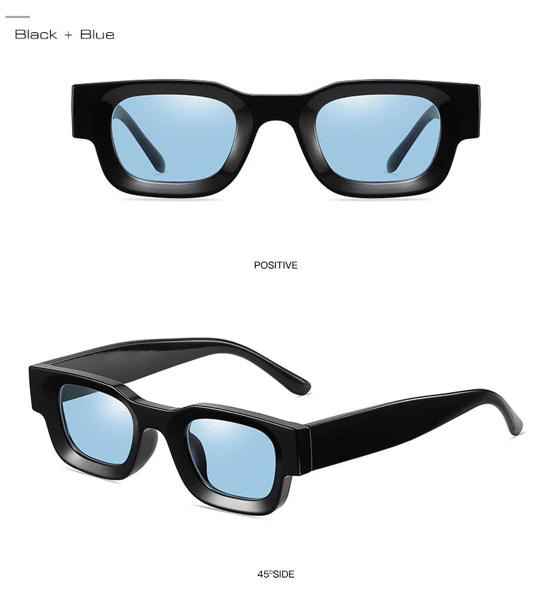 SO&EI Ins Popular Fashion Small Square Polarized Sunglasses Women Retro Punk Shades UV400 Men Trending Sun Glasses