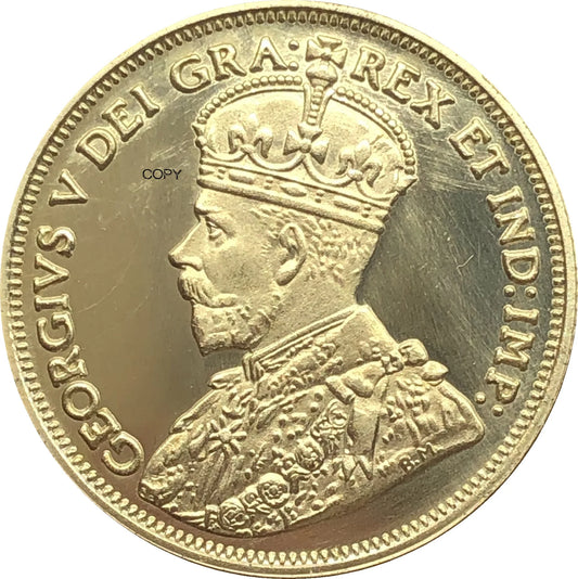 Canada 1914 10 Dollars - George V Brass Copper Gold Coin Souvenirs For Home And Gifts Metal Collectible Numismatic Coins