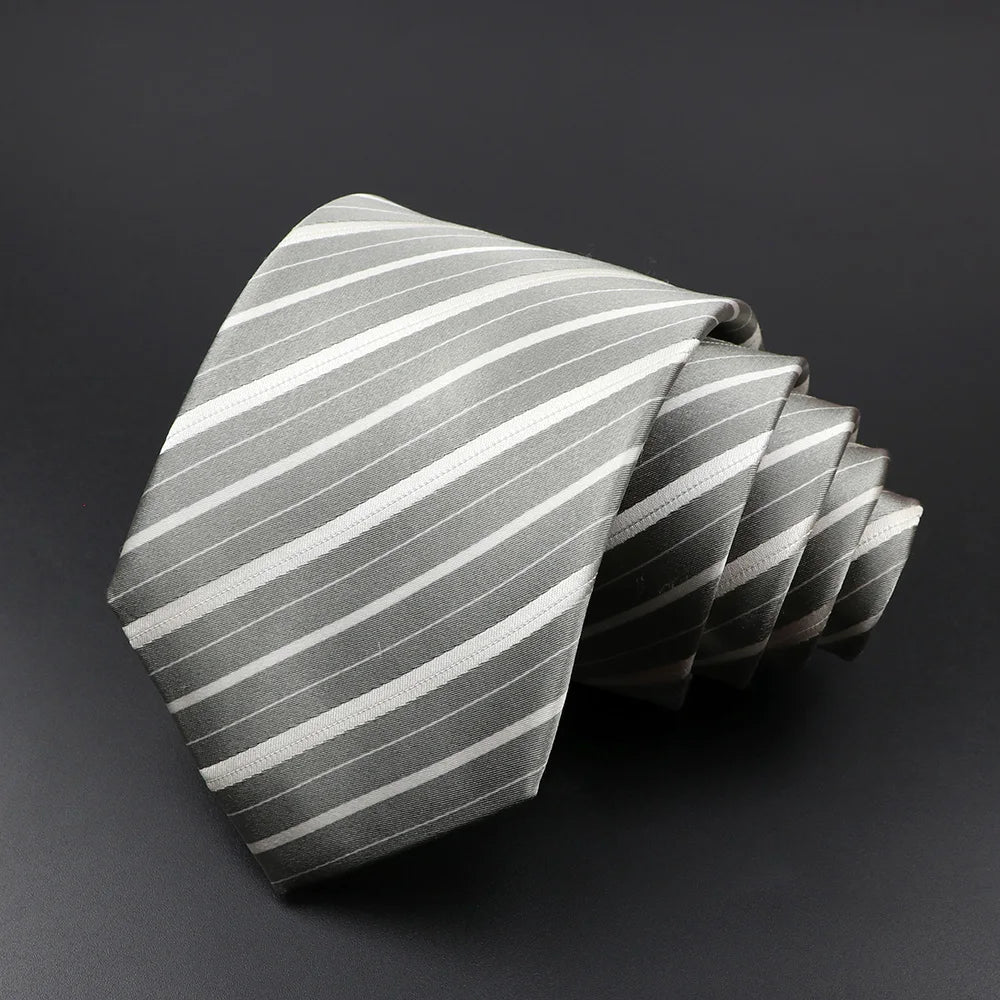 100% Silk Tie 8 cm Stripe Necktie High Quantity Plaid Ties For Men Slim Cravat Neckties Business Meeting Suit Dress Gravatas