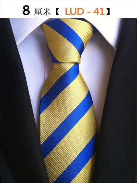 New Classic Silk Men's Ties Neck Ties 8cm Plaid Striped Ties for Men Formal Business Luxury Wedding Party Neckties Gravatas