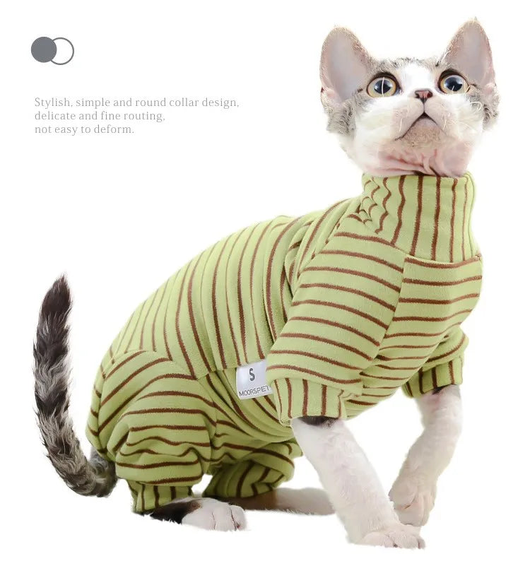 Sphynx Cat Clothes Cotton Kitten Cat Jumpsuit Winter Warm Cats Overalls Hoodies Costumes For Sphinx Devon Cat ropa para gato