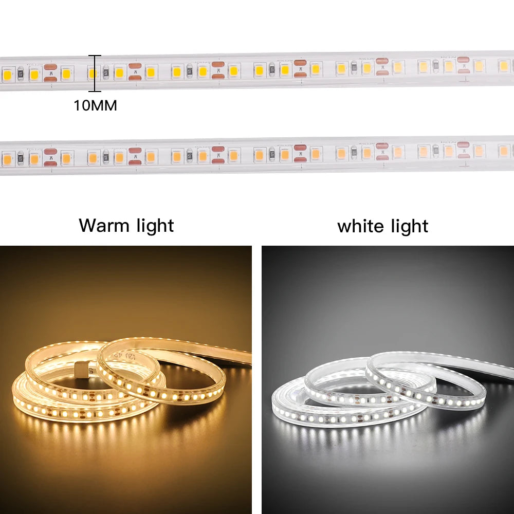 LED Strip 12V 24V Waterproof IP67 White Warm White 2835 120LEDs/m Flexible Led Tape For Outdoor Garden Decor 0.5M 1M 2M 3M 4M 5M