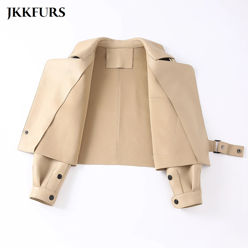 2025 26 Colours Women's Genuine Leather Jacket New Fashion Real Leather Coat Lady Autumn Winter Sheepskin Leather S7547