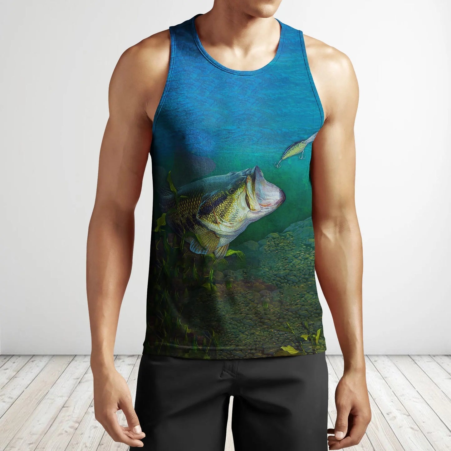 Summer Men vest 3D t shirt Beautiful Bait Fishing Printed Harajuku Sleeveless T-shirt Unisex Tank tops Wholesale and Drop ship