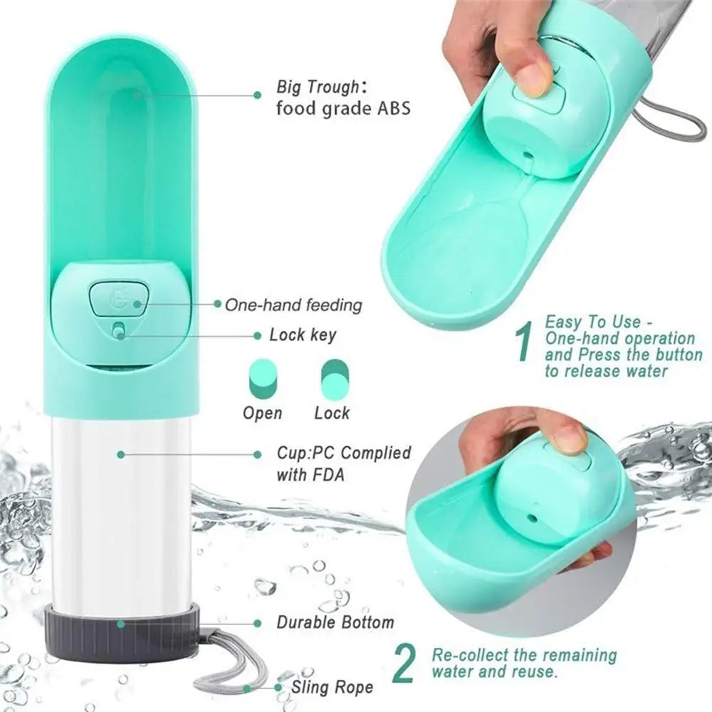 Portable Pet Dog Water Bottle With Filter Drinking Bowls For Dogs Cats Feeding Water Dispenser Pet Activated Carbon Filter Bowl