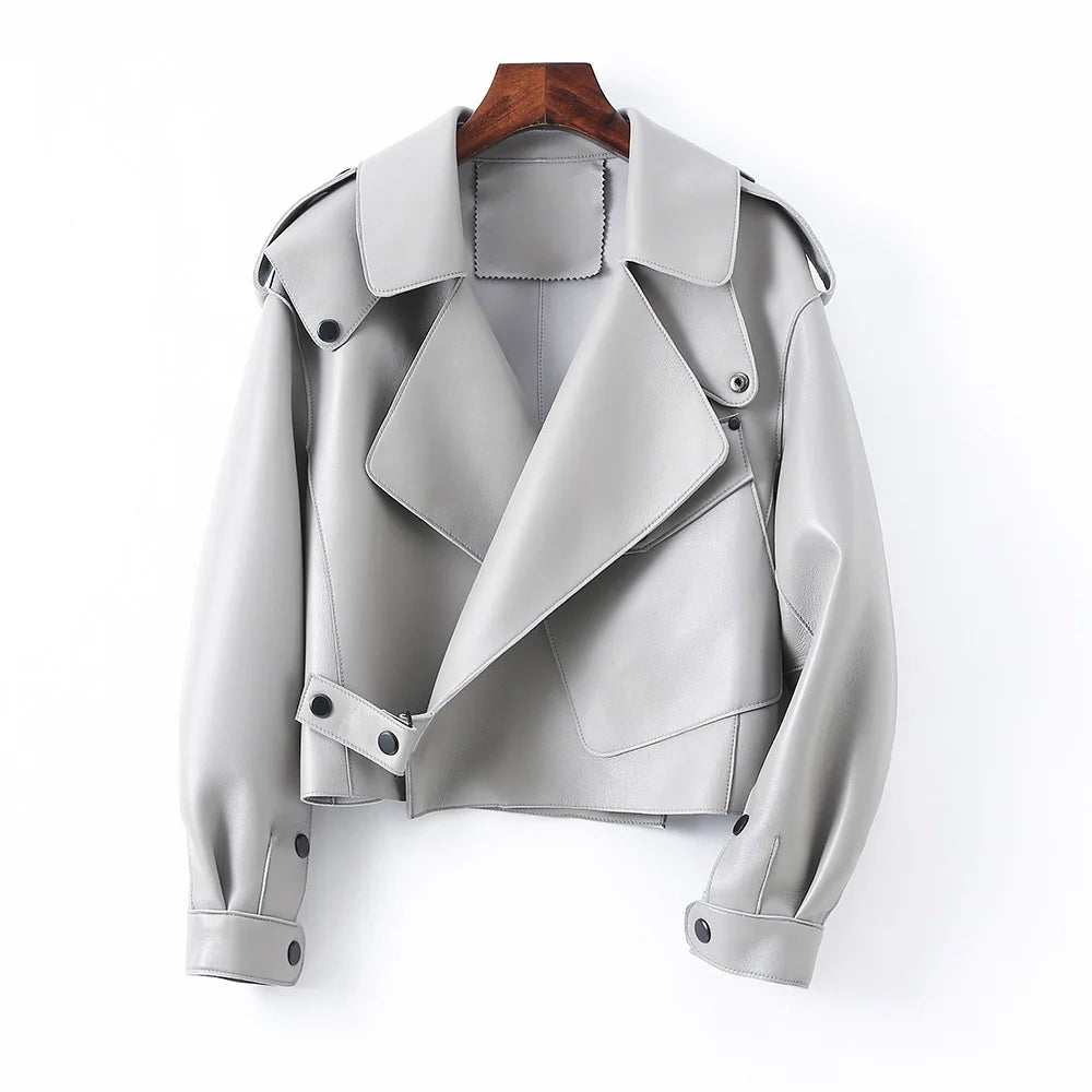 2025 26 Colours Women's Genuine Leather Jacket New Fashion Real Leather Coat Lady Autumn Winter Sheepskin Leather S7547