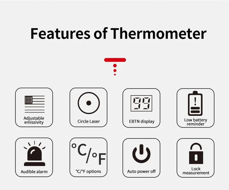 UNI-T UT306S UT306C Digital Infrared Thermometer Non-contact Laser Thermometer Gun Temperature Tester -50-500