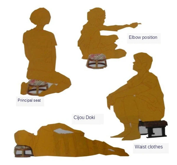 Meditation Bench and Cushion Set with Removable Fabric Cover, Handcrafted Stool, Yoga and Wellness, Meditation