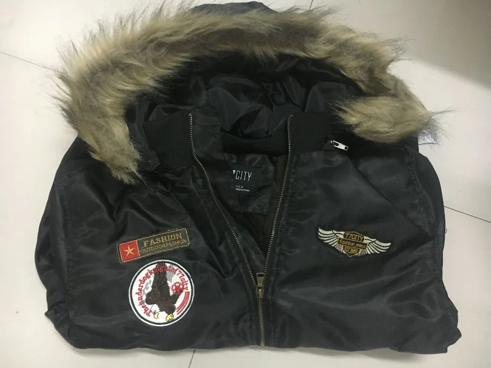 Winter Military Bomber Jacket Coat Men Air Force Army Tactical Jacket Warm Wool Liner Outerwear Parkas Hoodie Pilot Coat M-4XL