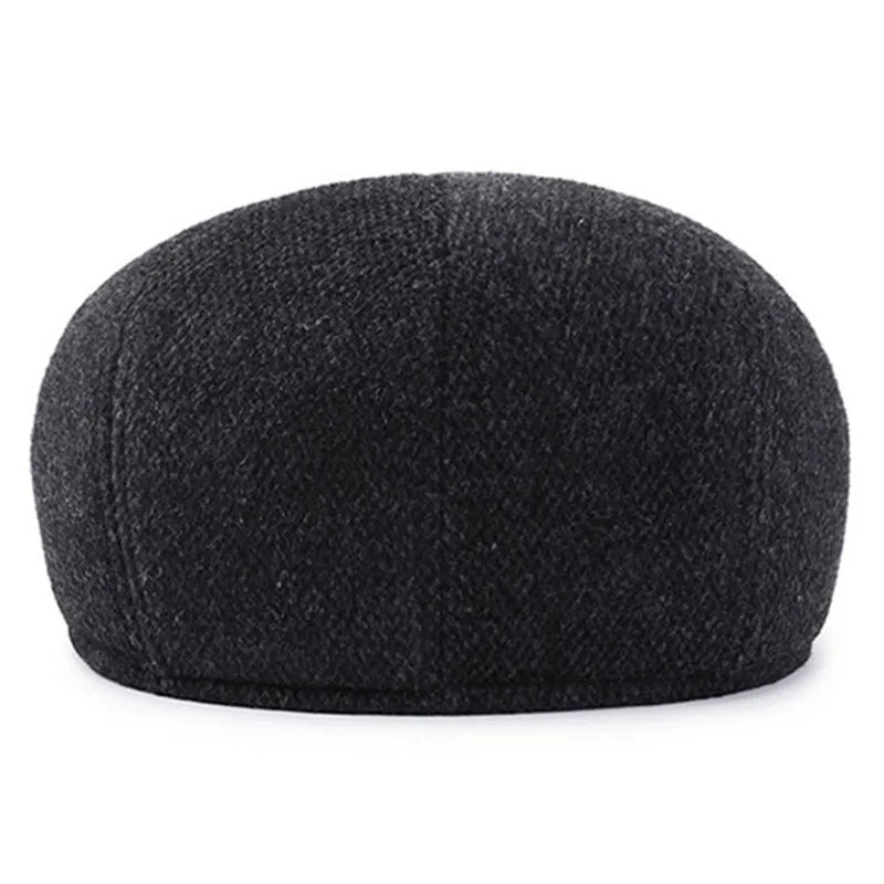 XdanqinX 2026 Winter New Men's Hat Woolen Thick Warm Berets With Earmuffs Male Bone Dad's Hat Trucker Winter Plush Fluff Hats