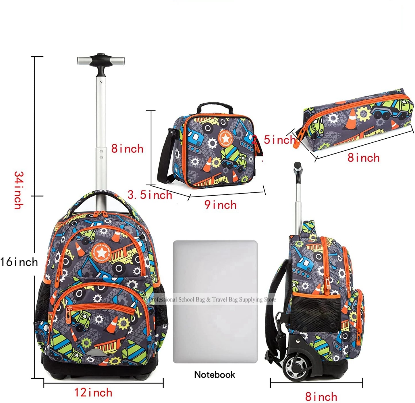 Kids School Rolling Backpack Bag for girls School Trolley Bag for boys Laptop Trolley Backpack Bag Children Rolling luggage Bags