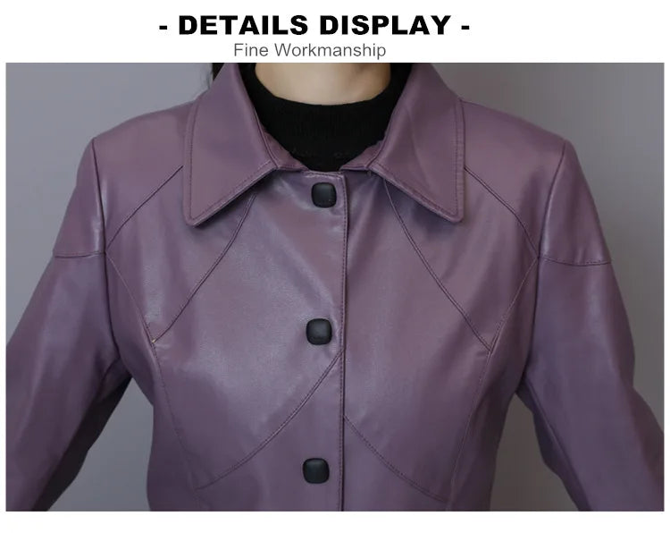 New Women Sheepskin Coat Autumn Winter 2025 Fashion Keep Warm Long Jacket Thicken Sheep Leather Coat Suede Outerwear Female