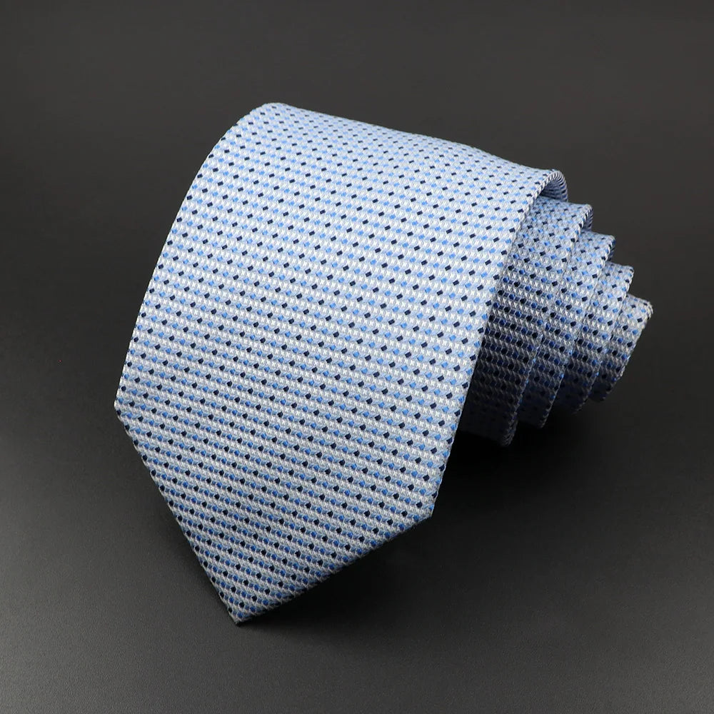 100% Silk Tie 8 cm Stripe Necktie High Quantity Plaid Ties For Men Slim Cravat Neckties Business Meeting Suit Dress Gravatas