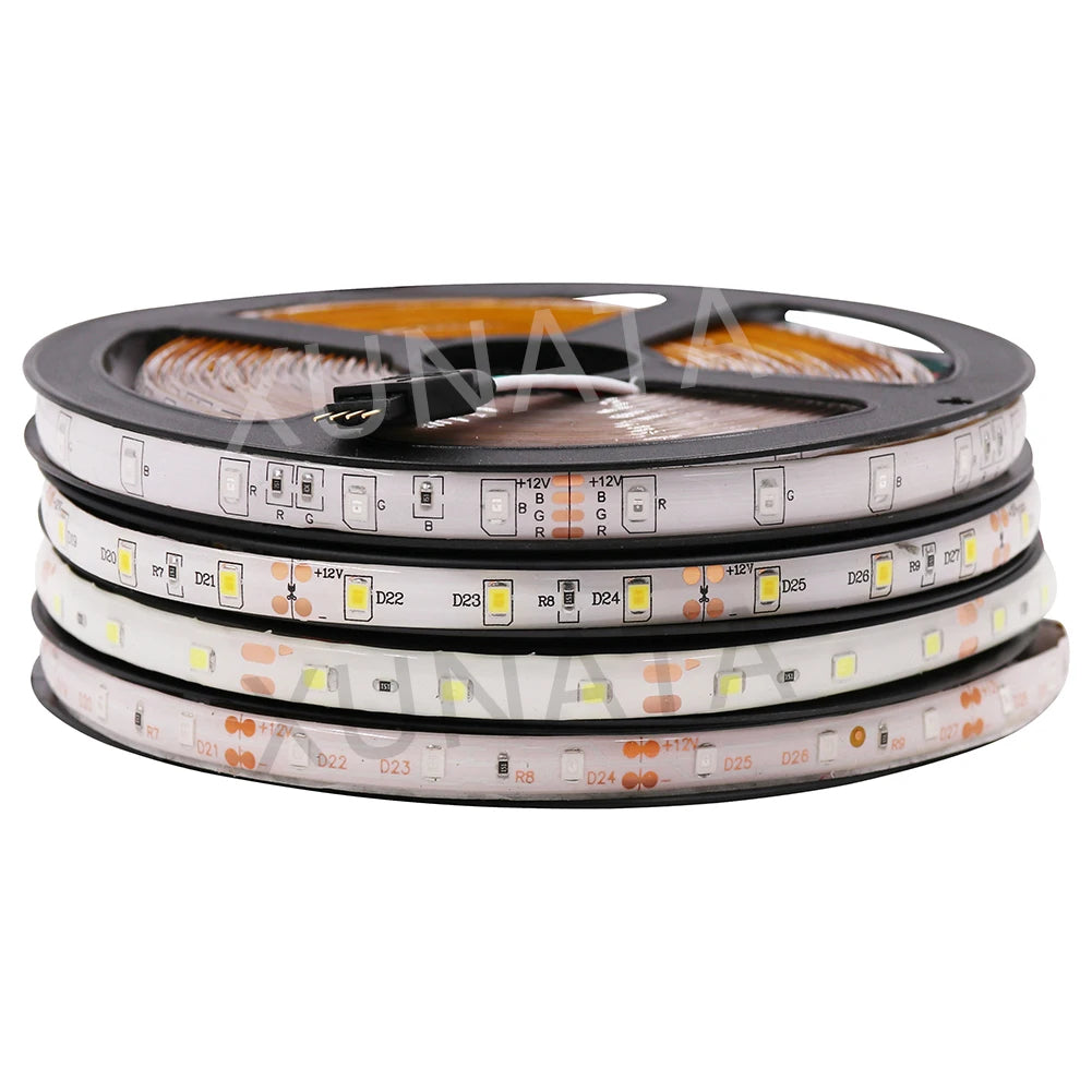 LED Strip 5050 2835 Flexible Home Decoration Lighting 60LEDs/m RGB Waterproof LED Tape Cold Warm White/Blue/Green/Red 5m/lot 12V