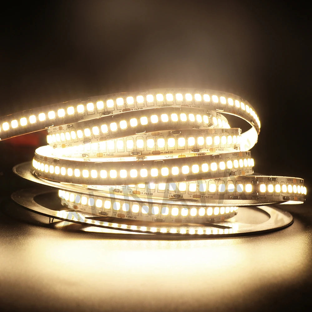 5M 10M LED Light Strips 12V 24V SMD 2835 120 240LEDs/m Home Lamp Strip Flexible LED Ribbon Tape Soft Lamp Bar 3000K 4000K 6000K