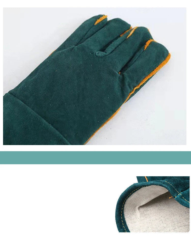 Leather Pet Gloves Anti-grasping Anti Bite Protective Cowhide Gloves Cat Dog Gardening Work Gloves Pets Training Handling Gloves