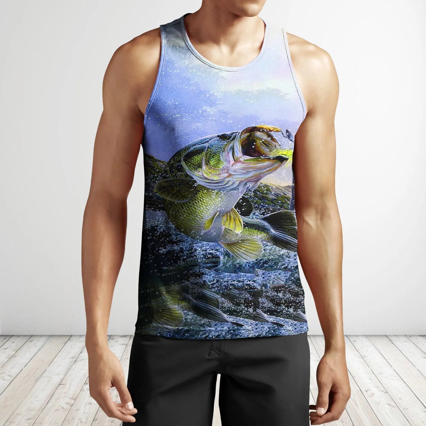 Summer Men vest 3D t shirt Beautiful Bait Fishing Printed Harajuku Sleeveless T-shirt Unisex Tank tops Wholesale and Drop ship
