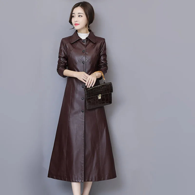New Women Sheepskin Coat Autumn Winter 2025 Fashion Keep Warm Long Jacket Thicken Sheep Leather Coat Suede Outerwear Female