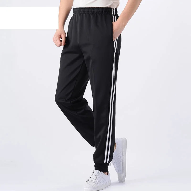 2023 Summer Men's Casual Sweatpants Men Jogger Basic Trousers Tracksuit Side Stripe Bottoms Breathable Sportswear Track Pants