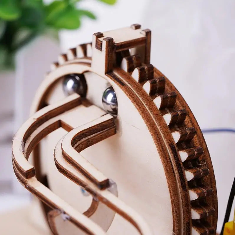 Wooden Marble Run Model Kit 3D Mechanical Puzzles Educational Physical Toy Track For Kids Adults Teaching Fun
