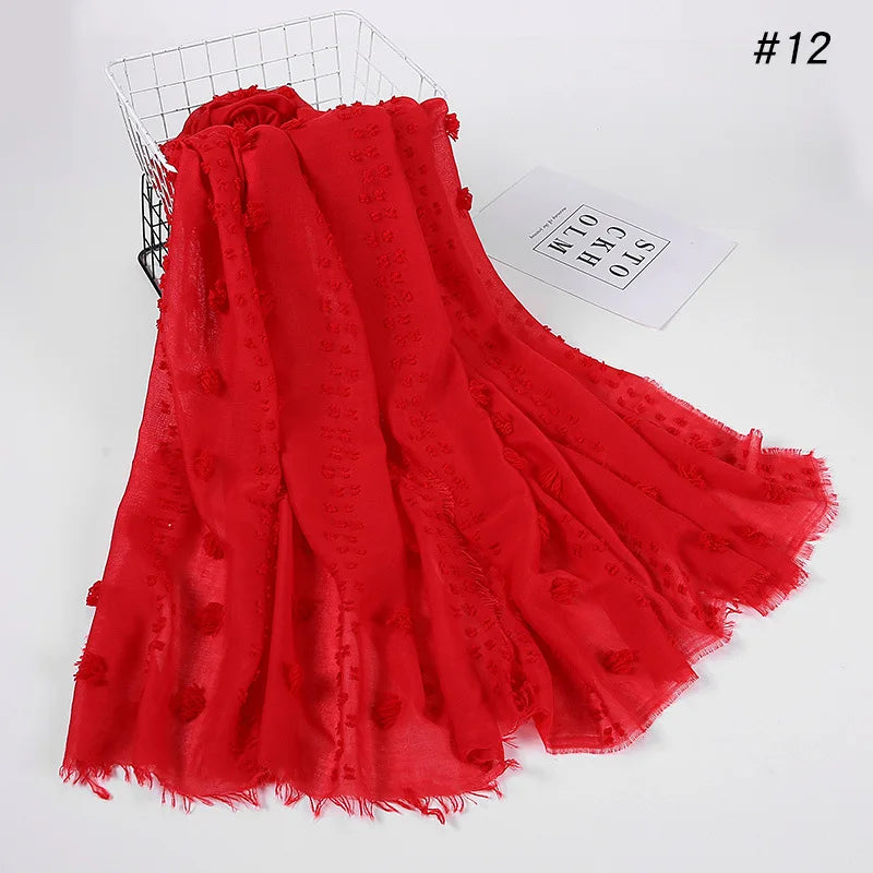 New islamic Hijab Femme Musulman Malaysia Hijabs Flocked Bubble Fashion Scarf Hijab For Muslim Women Stretch Headscarf