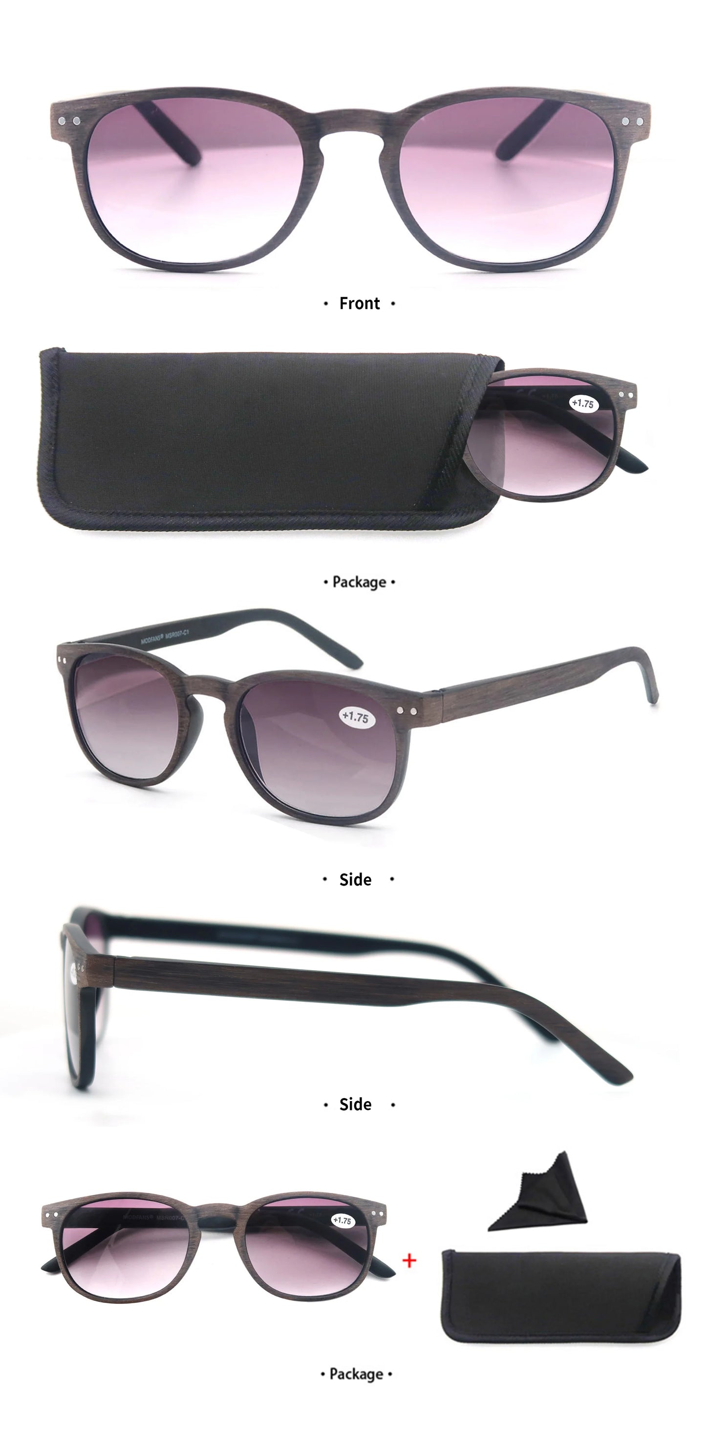 Reading Glasses for Men & Women, Wood-Looked Frame Readers Outdoor Sun Glasses Reading -  Lightweight Spring Hinge Eyegalsses